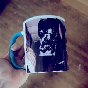 Custom Photo Mug with Blue Handle
